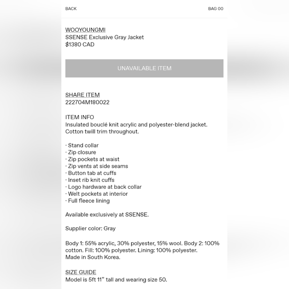 WOOYOUNGMI Gray Jacket - Picture 3 of 7